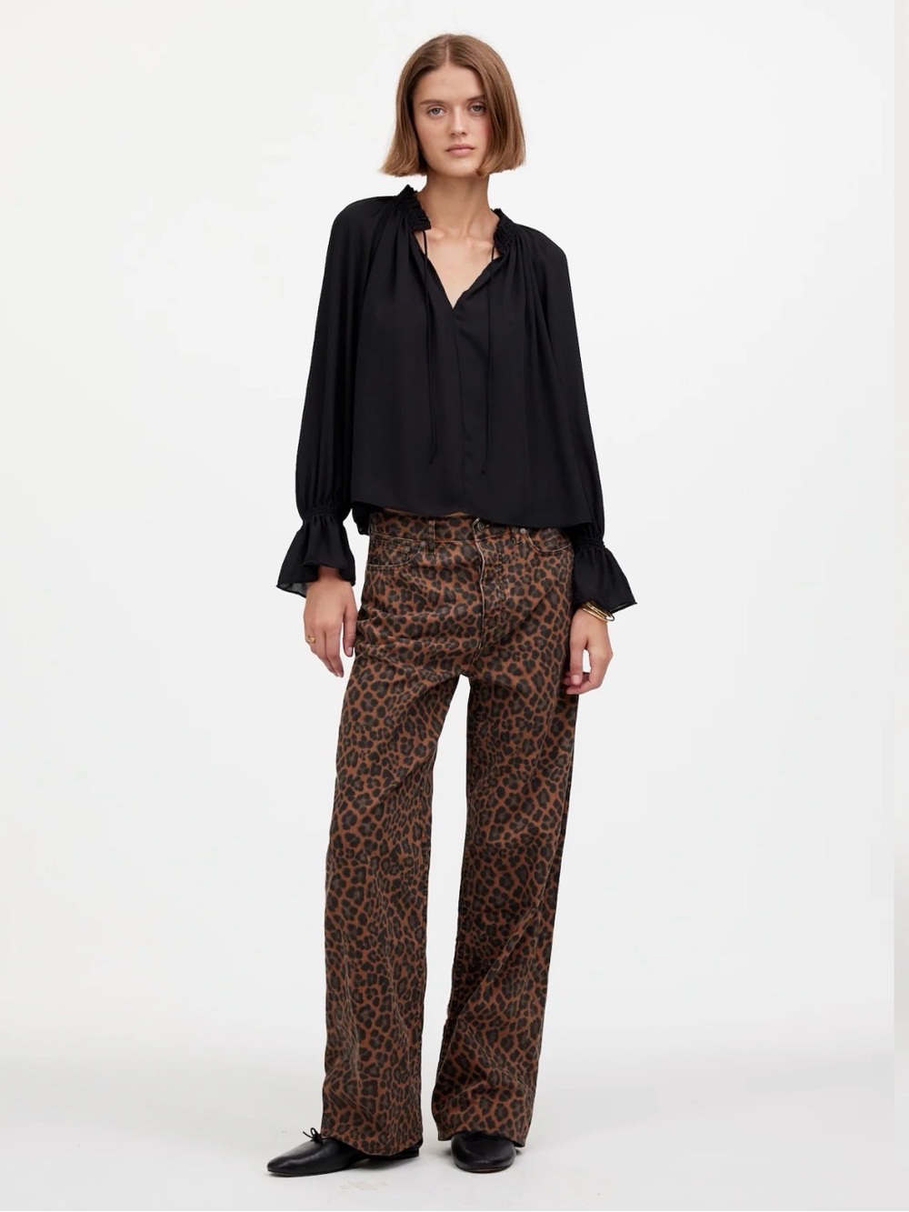 Madewell Low-Slung Baggy Jeans Leopard Size 30